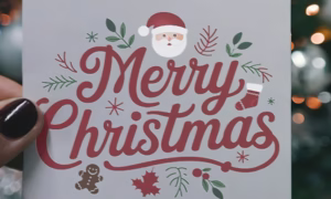 Christmas Holiday Post Card Mockup